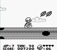 une photo d'Ã©cran de Les Schtroumpfs sur Nintendo Game Boy